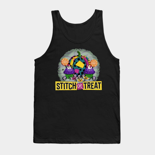 Stitch or Treat Tank Top by onarolltees